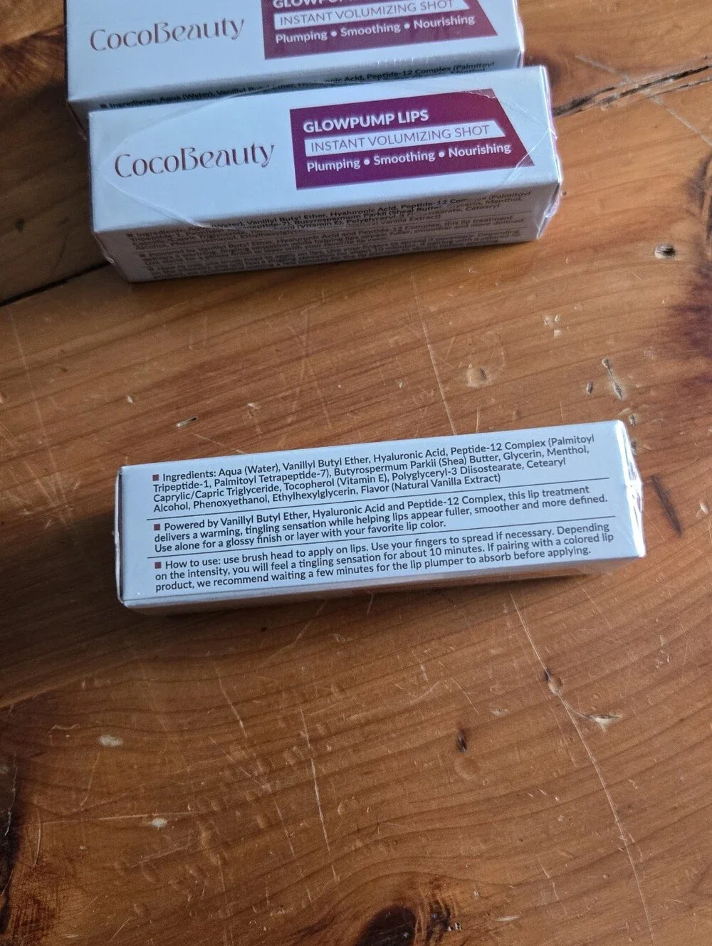 NIB x3 CocoBeauty GlowPump Lips Instant Volumizing Shot Clear Glossy Lip Plumper